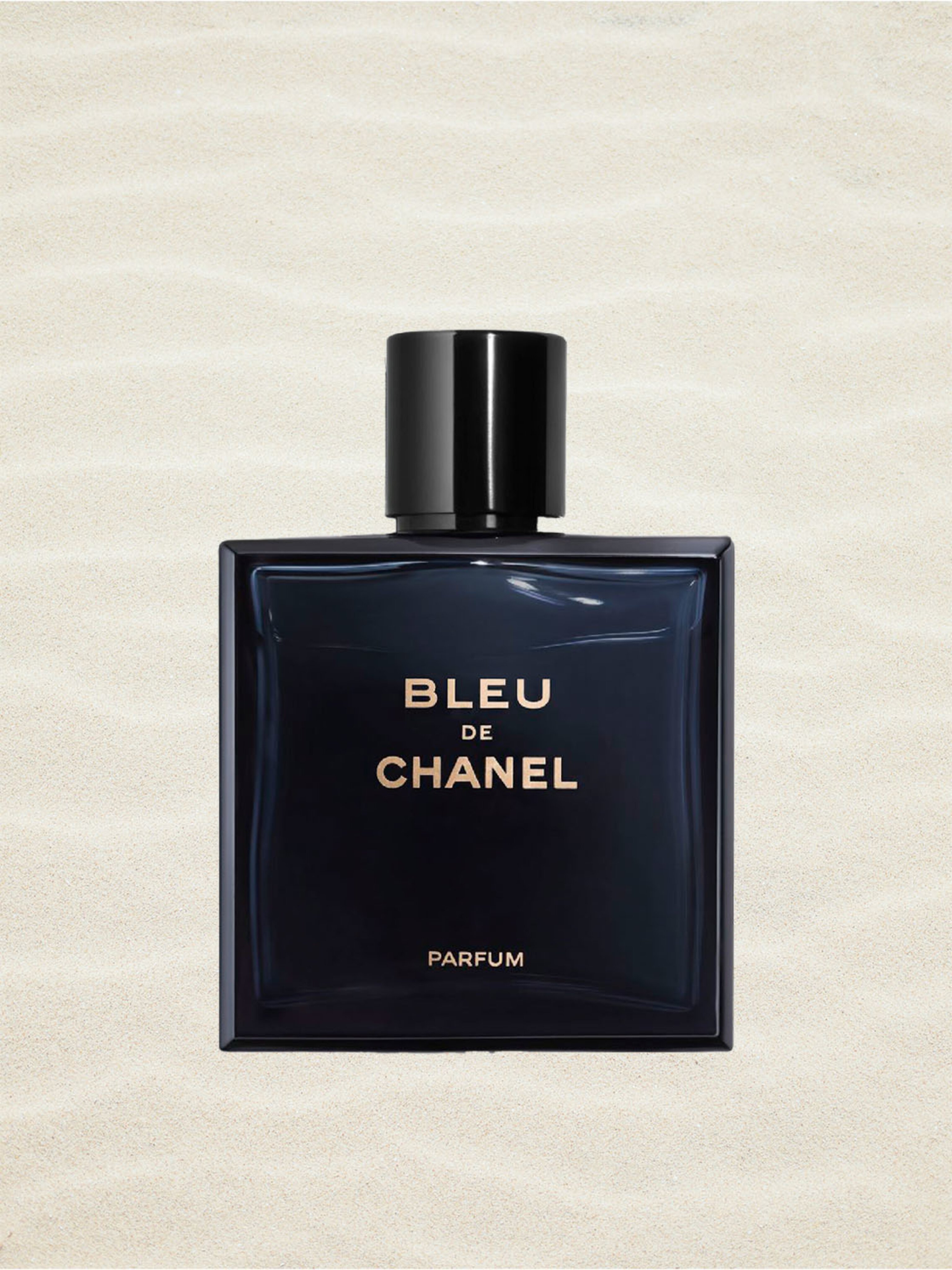 CHANEL Bleu de Chanel fragrance in square navy blue glass bottle
